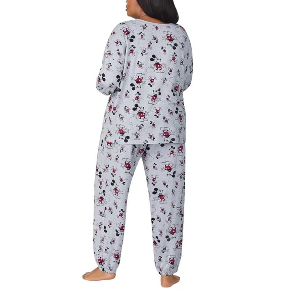 NEW Disney Mickey Mouse 2 piece Loungewear Lounge Pajamas PJs Set Pants Top 24 - Picture 2 of 5